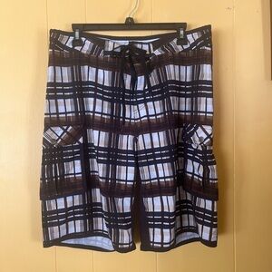 VAST Brown Plaid Board Shorts!